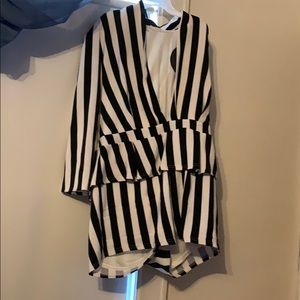 Stripped dress romper